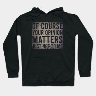 Of Course Your Opinion Matters Just Not To Me Hoodie